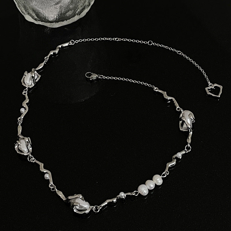 Steel Pearl Necklace
